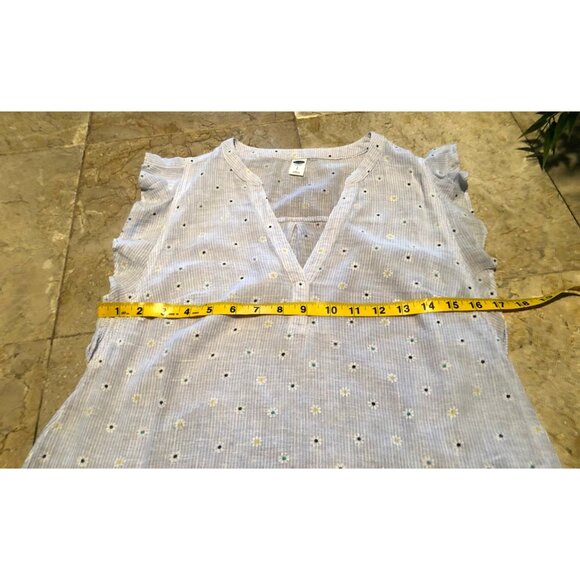 OLD NAVY- WOMEN'S BLUE LIGHT WEIGHT V-NECK TOP SIZE SMALL - Picture 4 of 6